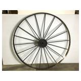 Lg Antique Iron Wagon Wheel