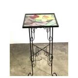 Sm. Stained Glass in Wire Frame Side Table