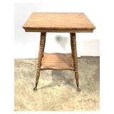 Ball & Claw Foot Turned Spindle Oak Parlor Table