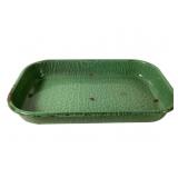 Green Graniteware Tray