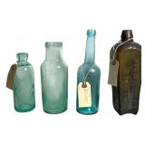 Vtg Apothecary Bottles 6 1/2" - 9 1/4"