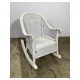 Childs White Wicker Rocking Chair