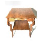 Oak Parlor Table with Lower Shelf
