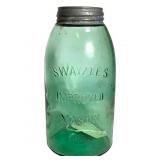 1/2 Gal Unique Green Mason Jar Metal Swayzee