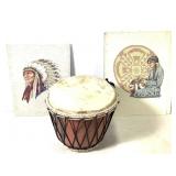 Drum And First Nations Needlepoint