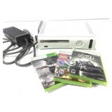 Xbox 360 w/ Microsoft AC Adapter & 3 Games