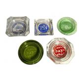 5 Glass Ashtrays - Uranium +