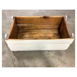 Painted Early Large Wooden Slat Crate