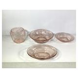Pink Cabbage Rose Depression Glass