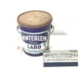 Winterlein Lard Bucket And Ovelmo Tin