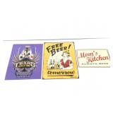 3 Metal Decor Signs