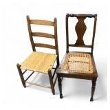 2 Woven Seat Side Chairs