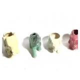 Glazed Ceramic Elephant Vases