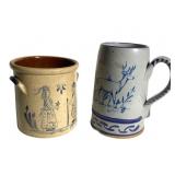 Small Stone Crock And Beer Stein