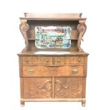 Quartersawn Oak Sideboard Buffet w Mirror