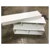 White IKEA TV Stand + Floating Shelves