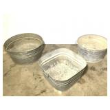 3 Galvanized Wash Tubs