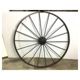Lg Antique Iron Wagon Wheel