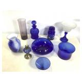 Blue And Purple Glassware