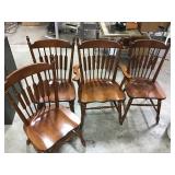 Tell City Chairs - 1 Arm Chair & 3 Side Chairs