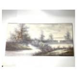 Oil Painting on Canvas 48"x24" Signed SWAN