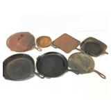 7 Cast Iron Skillets & Grill Pans