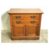 Oak Washstand Cabinet SIde Table