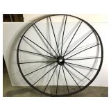 Lg Antique Iron Wagon Wheel