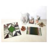 Mixed Lot w Ceramic, Stained Glass +