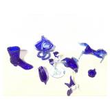 Blue Glass Figures, Jack Pulpit Vase +