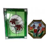 Floral Stained Glass Window Hangers