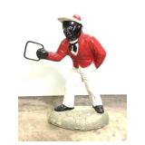 Vtg Concrete Jockey Lawn Statue