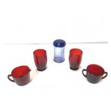 Red Glass Dishes +