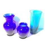 Large Blue Glass Vases