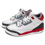 Air Jordan 3 Retro GS Wht/Fire Red/Blk Sz 4Y