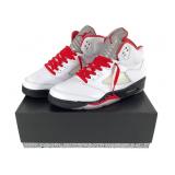 Air Jordan 5 Retro Sz 10 True Wht / Fire Red / Blk