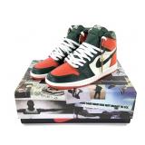 RARE Air Jordan 1 Retro High Green / Orange Red