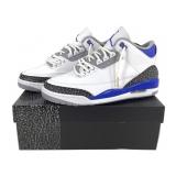 Air Jordan 3 Retro Sz 10 Wht Racer Blue - Blk
