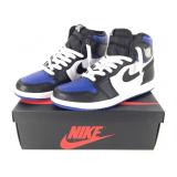 Air Jordan 1 Retro High OG Sz 10 Blk WH Game Royal