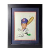 Framed Ron Santo Autographed Chariciture