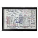Framed Pat Hughes Autographed Scorecard