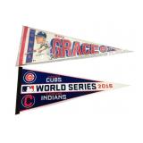Mark Grace Signed Cubs Baseball Pennant +