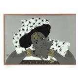 Portrait African Folk Reverse Painted Glass