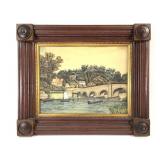 L. Bower 1925 Painting on Paper w Antique Frame