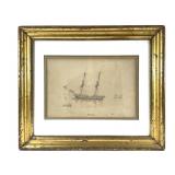 Beach at Hastings Maritime Drawing, WS 1846 Framed