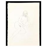 Wiliam Bailey Figure Drawing, Signed & Dated 1967