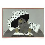 Portrait African Folk Reverse Painted Glass