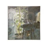Mary Ann Fichtner Oil on Canvas Bentwood Chair 