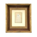 Antique Graphite & Gouache Mughal Drawing