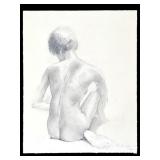 Figure Drawing Graphite Study Signed, 1970